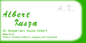 albert kusza business card